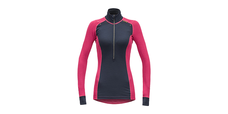 WOOL MESH WOMAN HALF ZIP NECK